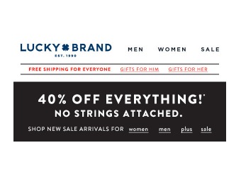Lucky Brand Sale - Save 40% off Everything