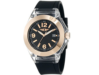 83% off I by Invicta Women's Rose Gold-Tone Black Watch