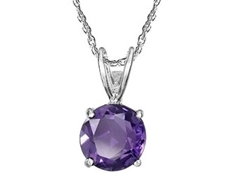 62% off Sterling Silver 8mm Round Amethyst Pendant Necklace