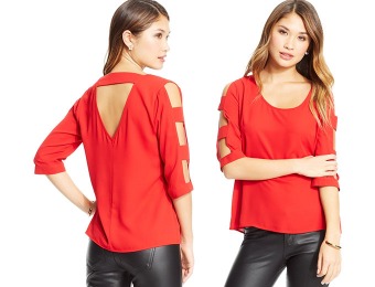 80% off BCX Juniors' Cutout Top, Black or Red