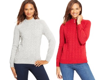 85% off Karen Scott Petite Marled Mock-Turtleneck Sweater, 4 Colors