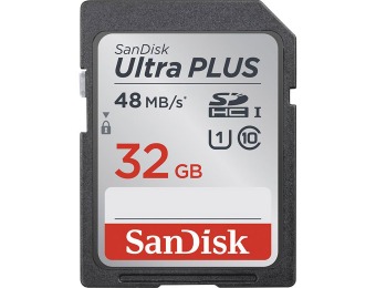 $52 off SanDisk Ultra Plus SDSDUP-032G-A46 SDHC 32GB Memory Card