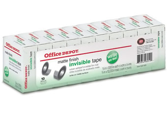 70% Off Office Depot Invisible Tape, (3/4" x 1000", 10-Pack)