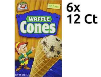 90% off Keebler Ice Cream Waffle Cones, 12-Count Cones (Pack of 6)