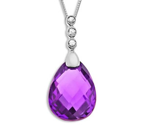 67% off Sterling Silver 8.5ct Amethyst & Sapphire Pendant