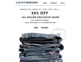 Lucky Brand Sale - 30% Off Online Exclusive Jeans