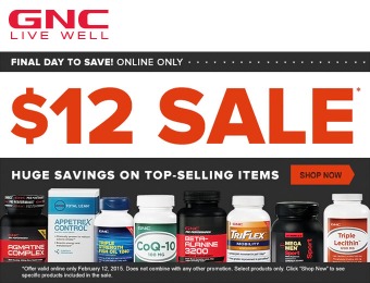 $12 Sale - Up to 67% off on 284 Vitamins, Supplements & Nutrition