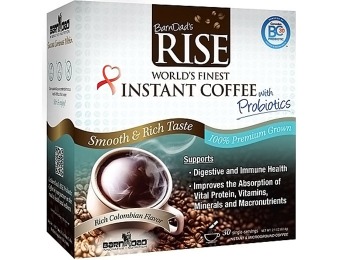 63% off BarnDad's RISE - Instant Coffee with Probiotics 30 Cnt