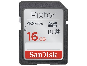 73% off SanDisk Pixtor 16GB SDHC Memory Card SDSDU-016G-AB46