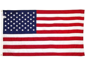 81% off U.S. Flag 3'x5' Embroidered Stars, Sewn Stripes, 210D Nylon