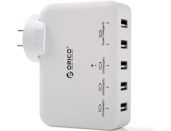 78% off ORICO DCAP-5U 8A 40W 5-Port Smart USB Wall Charger