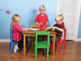 $50 off Tot Tutors Wood Table and Chair Set, Multiple Colors