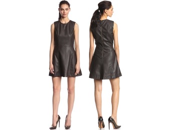$100 off Sam Edelman Women's Faux-Leather Fit-and-Flare Dress