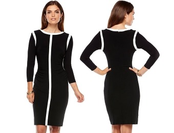 80% off Chaps Colorblock Ruched Sheath Dress