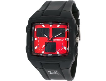 93% off Oxbow Multi-Function Red Dial Black Rubber Men's Watch