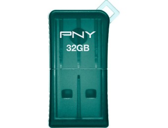 20% off PNY Micro Sleek Attaché 32GB USB 2.0 Flash Drive - Teal