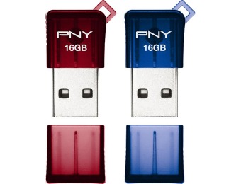 $4 off PNY Micro Sleek Attache 16GB USB Flash Drives (2-Pack)