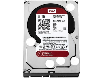 $60 off WD Red WD50EFRX 5TB IntelliPower 3.5" NAS Hard Drive
