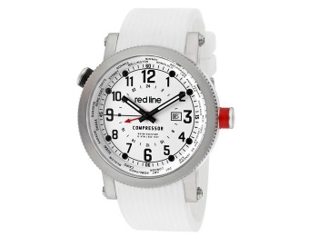 $552 off Red Line 18003-02BB-WH Compressor White Silicone Watch