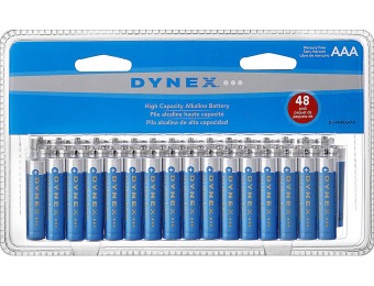 50% off Dynex AAA Alkaline Batteries (48-Pack) - Blue/Silver