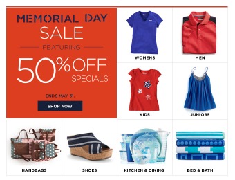 Kohl's 50% off Memorial Day Sale - Tons of Great Deals
