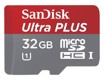 $45 off SanDisk Ultra Plus 32GB microSDHC Class 10 Memory Card