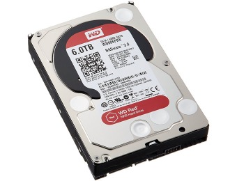 $50 off WD Red WD60EFRX 6TB 3.5" NAS Hard Drive