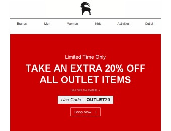 Save an Extra 20% off Any Outlet Item at Backcountry.com