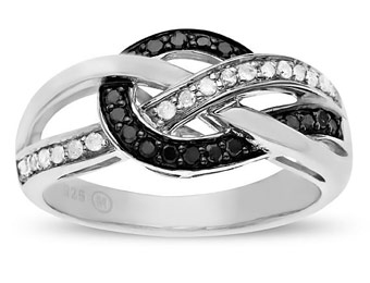 40% off 1/4 ct Black & White Diamond Ring in Sterling Silver