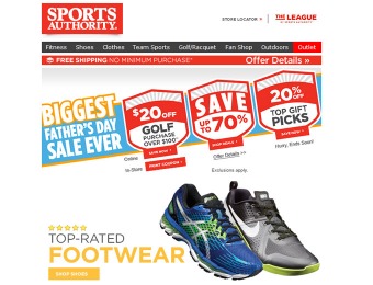 Sports Authority Father's Day Sale - Up to 70% off