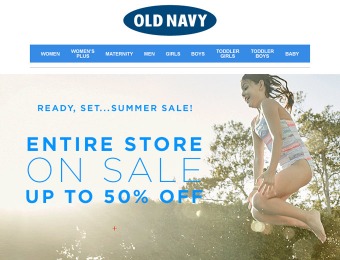 Extra 50% off Your Entire Purchase at Old Navy