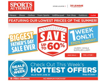 Sports Authority Father's Day Sale - Up to 60% off
