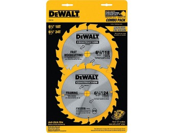 46% off DeWalt DW9158 6-1/2" Saw Blade 2-Pack