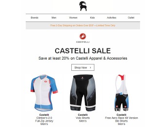 Deal: Save at least 20% on Castelli Apparel & Accessories
