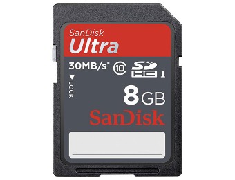 64% off SanDisk Ultra 8GB SDHC UHS-I Class 10 Memory Card