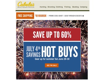 Cabela's 4th of July Sale - UP to 60% Off