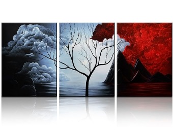$91 off Santin Art "The Cloud Tree" Paintings on Canvas, 3 Pieces