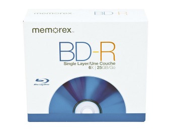 73% off Memorex 98684 Blu-Ray Disc BD-R 5-Pack with Jewel Case
