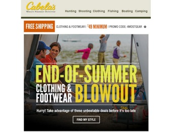 Cabela's End of Summer Footwear & Clothing Blowout Sale