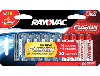 $6 off 20-Pack Rayovac AA Batteries 815-16B4TBLFU