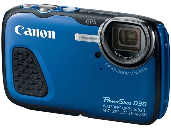 $80 off Canon PowerShot D-30 12.1 MP Waterproof Digital Camera