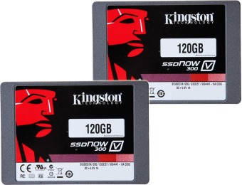 78% off 2X Kingston SSDNow V300 2.5" 120GB SSD