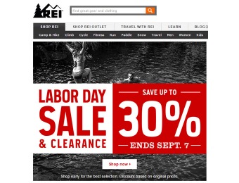 REI 2015 Labor Day Sale - Up to 30% off Thousands of Items