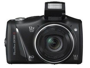 50% off Canon SX150 14.1MP Digital Camera w/ 12x Optical Zoom