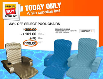$101 off Texas Recreation Folding Baja Pool Chair, 3 Colors