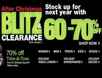 60% - 70% off After Christmas Blitz Clearance