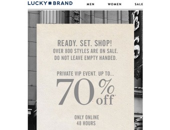 Lucky Brand VIP 48-Hour Sale - SAve Up to 70% Off
