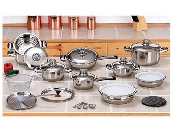 Extra $20 off 28pc 12-Element Stainless Steel Cookware Set