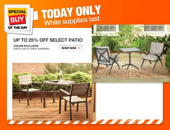 Up to 25% off Select Patio Furniture at Home Depot