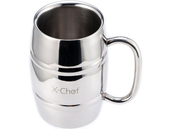 76% off X-Chef 16Oz Double Wall Stainless Steel Beer/Coffee Mug